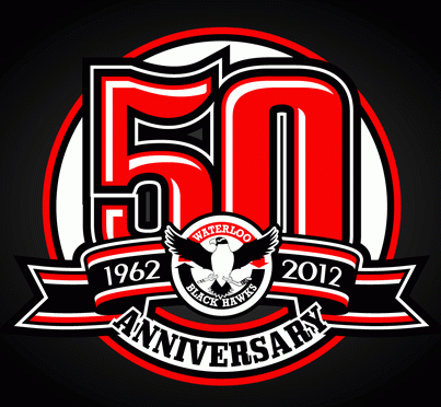 waterloo black hawks 2012 anniversary logo iron on heat transfer